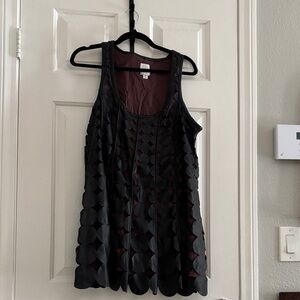 Maeve Layered Overlay Tan in Burgundy and Black